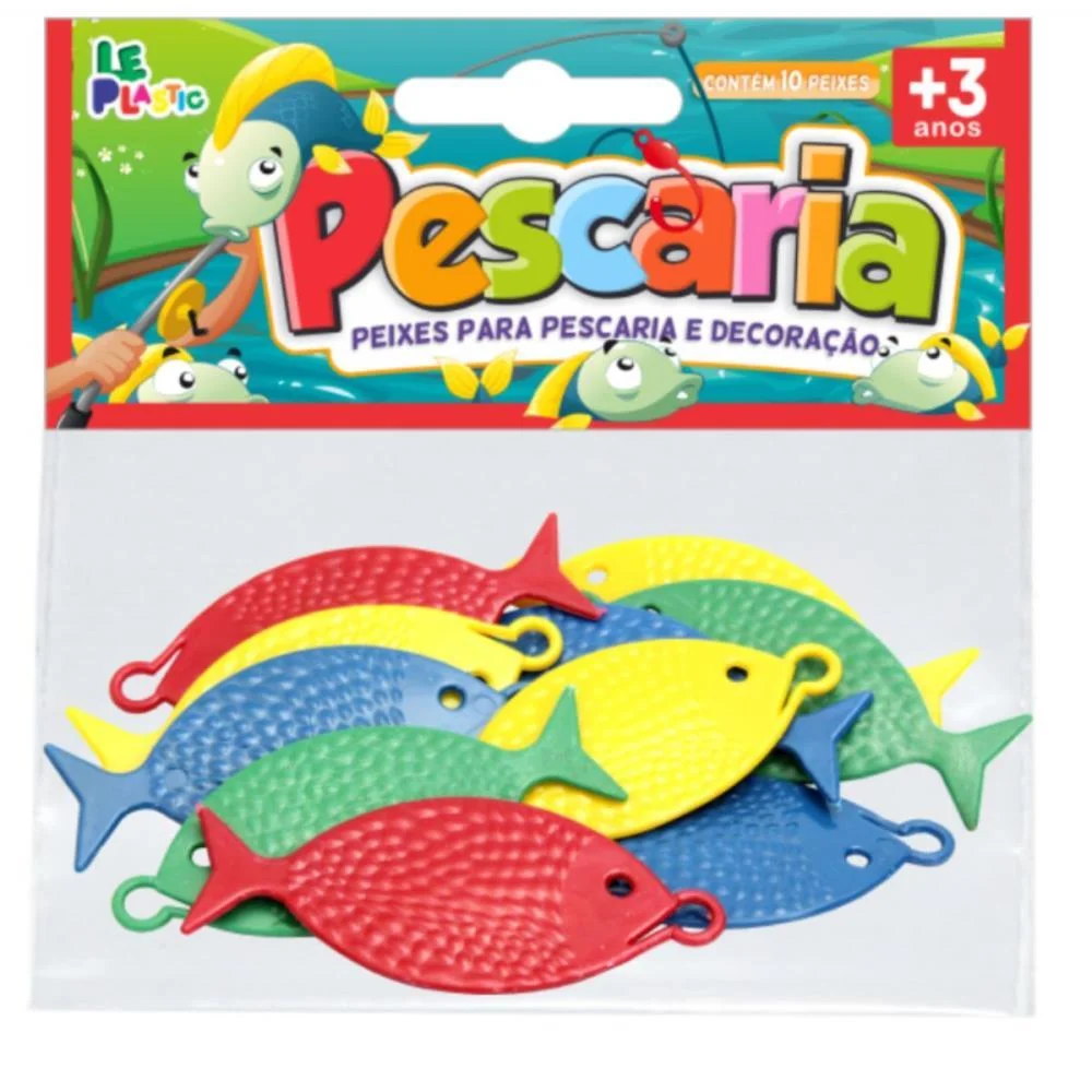 ARTIGO PARA FESTA PEIXE P/PESCARIA 9CM (S) LEPLASTIC (BL.C/10)