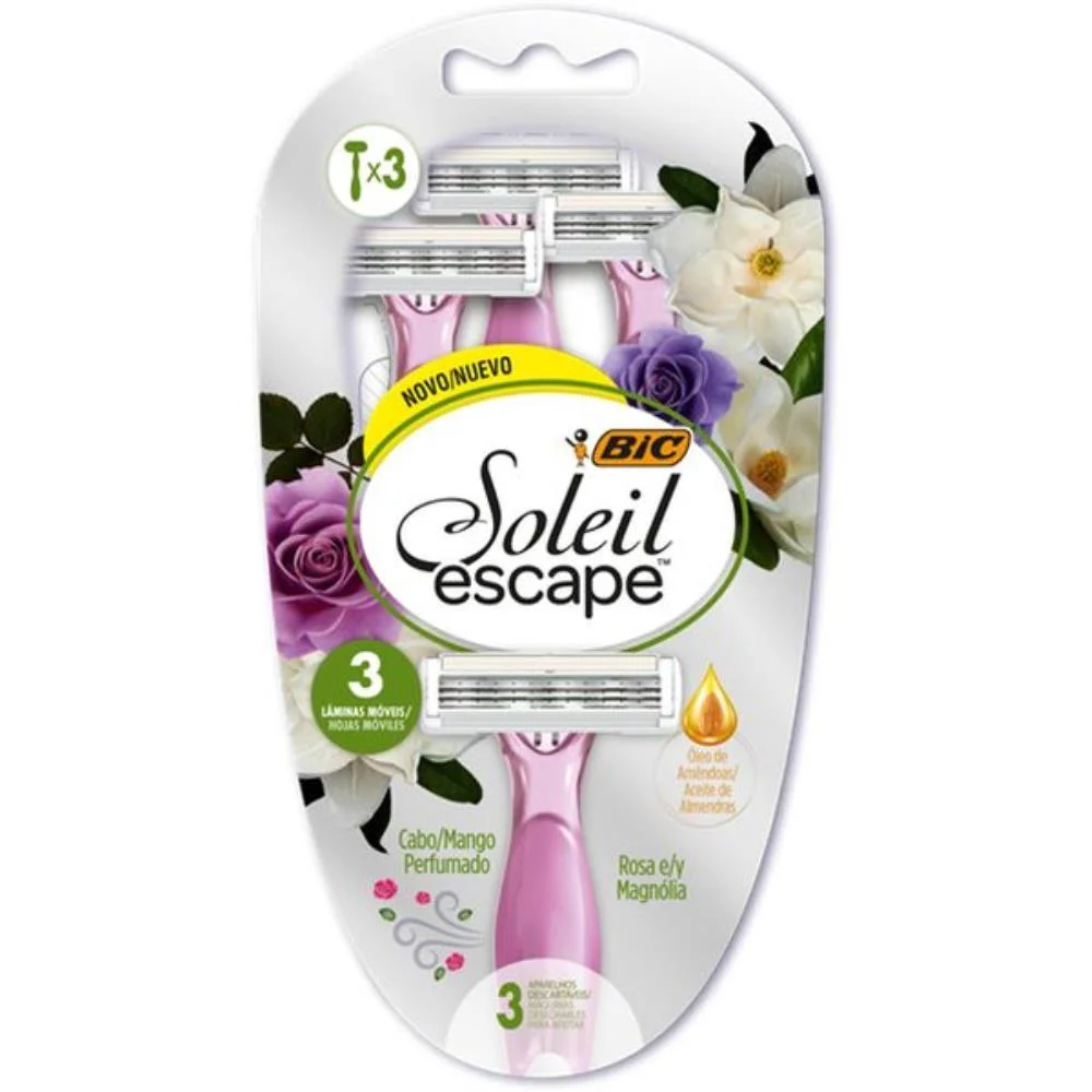 BARBEADOR DESCARTAVEL BIC SOLEIL ESCAPE C/3 BIC (BLISTER)
