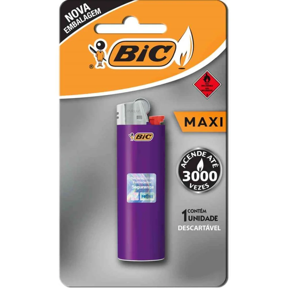 ISQUEIRO DESCARTAVEL BIC MAXI A GAS CX.C/36 BLISTER BIC (CAIXA)