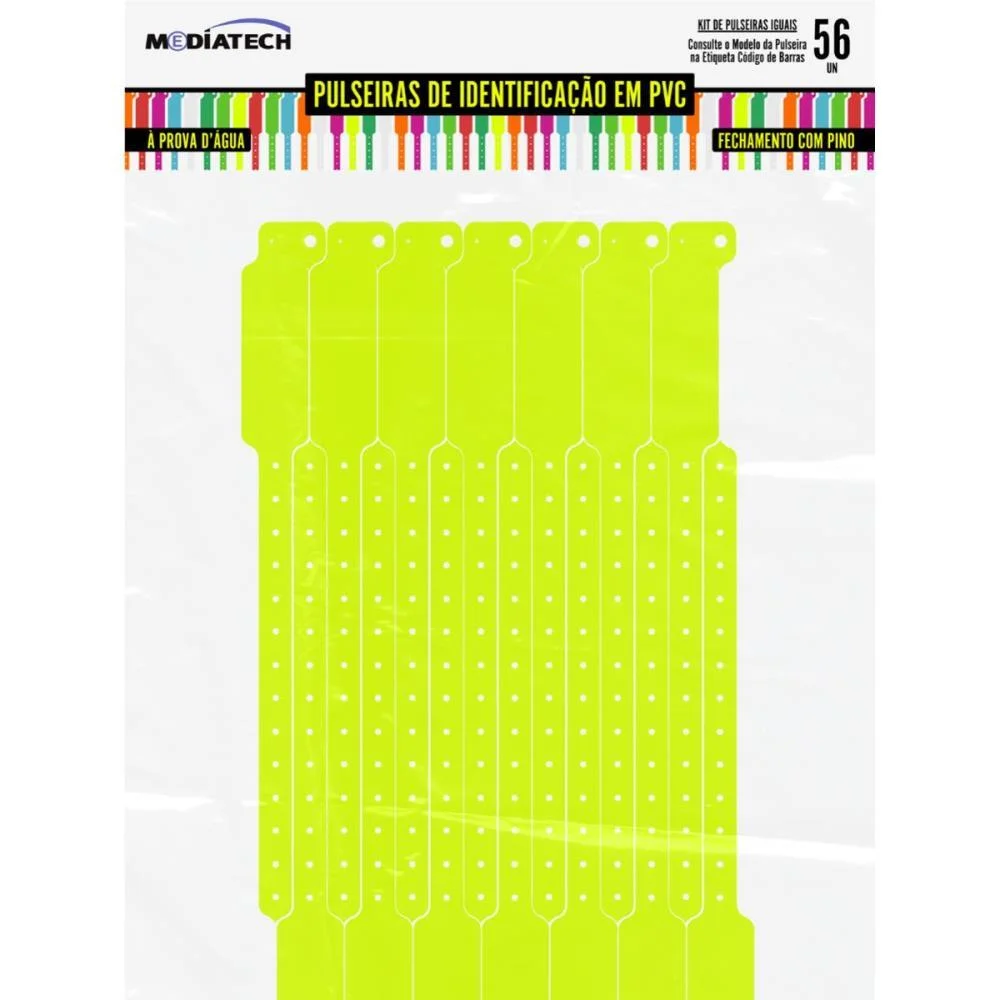 PULSEIRA IDENTIFICACAO PVC AMARELO C/PINO TECNOMIDIA (PCT.C/56)