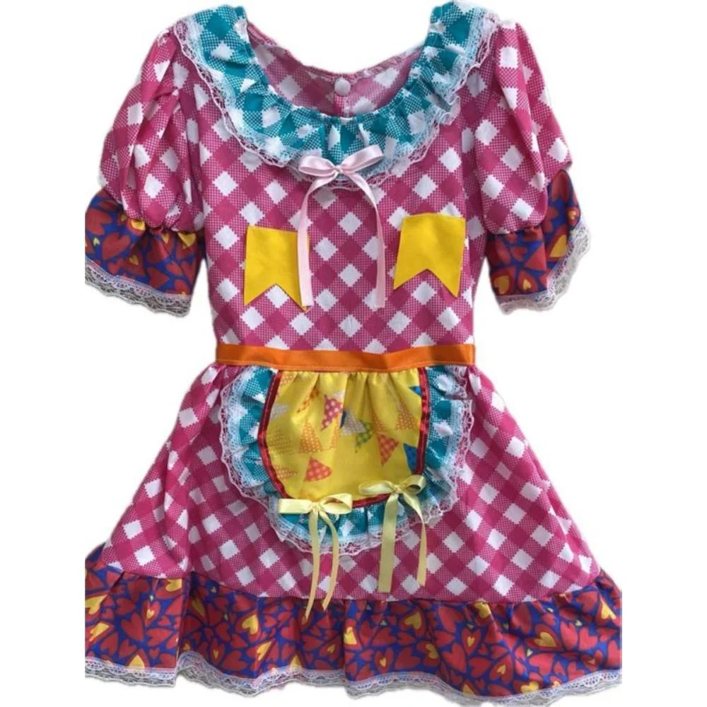 FANTASIA FESTA JUNINA VESTIDO AVENTAL P (S) BRINK MODEL (UNIDADE)