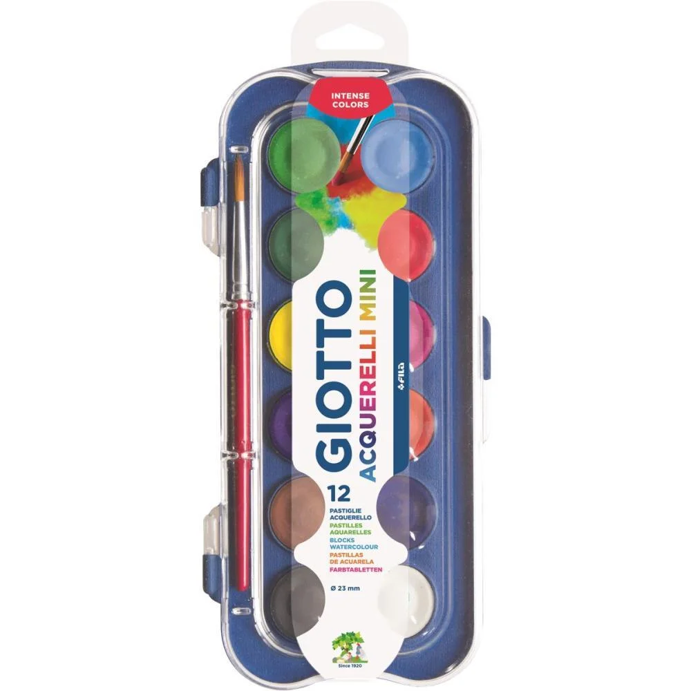 AQUARELA ESCOLAR GIOTTO MINI 12 CORES 23MM CANSON (UNIDADE)