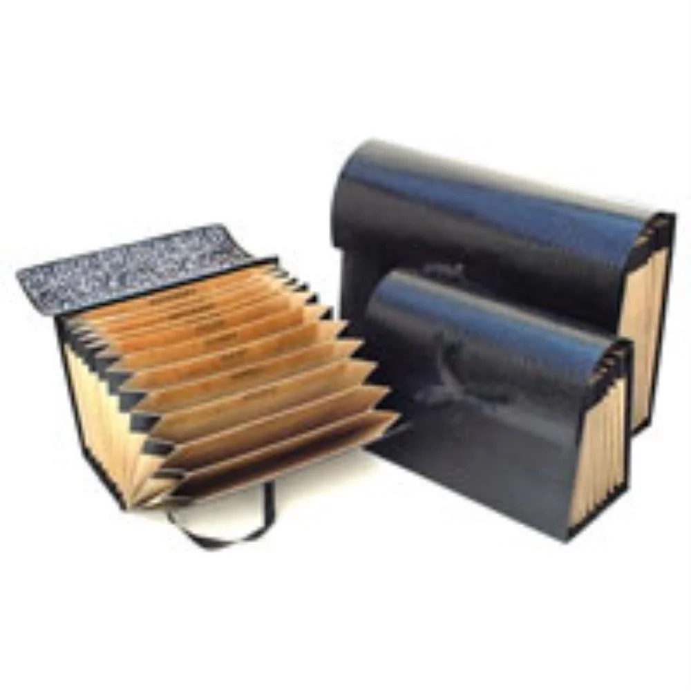 PASTA SANFONADA PAPEL OFICIO 31 DIVISOES PRETA LUXO MANO (UNIDADE)