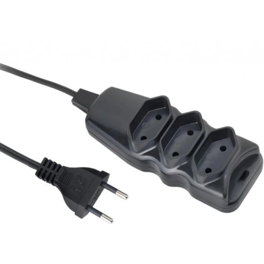 EXTENSAO ELETRICA BIPOLAR 3ENTRADAS 3MTS. PRETA ELGIN (UNIDADE)