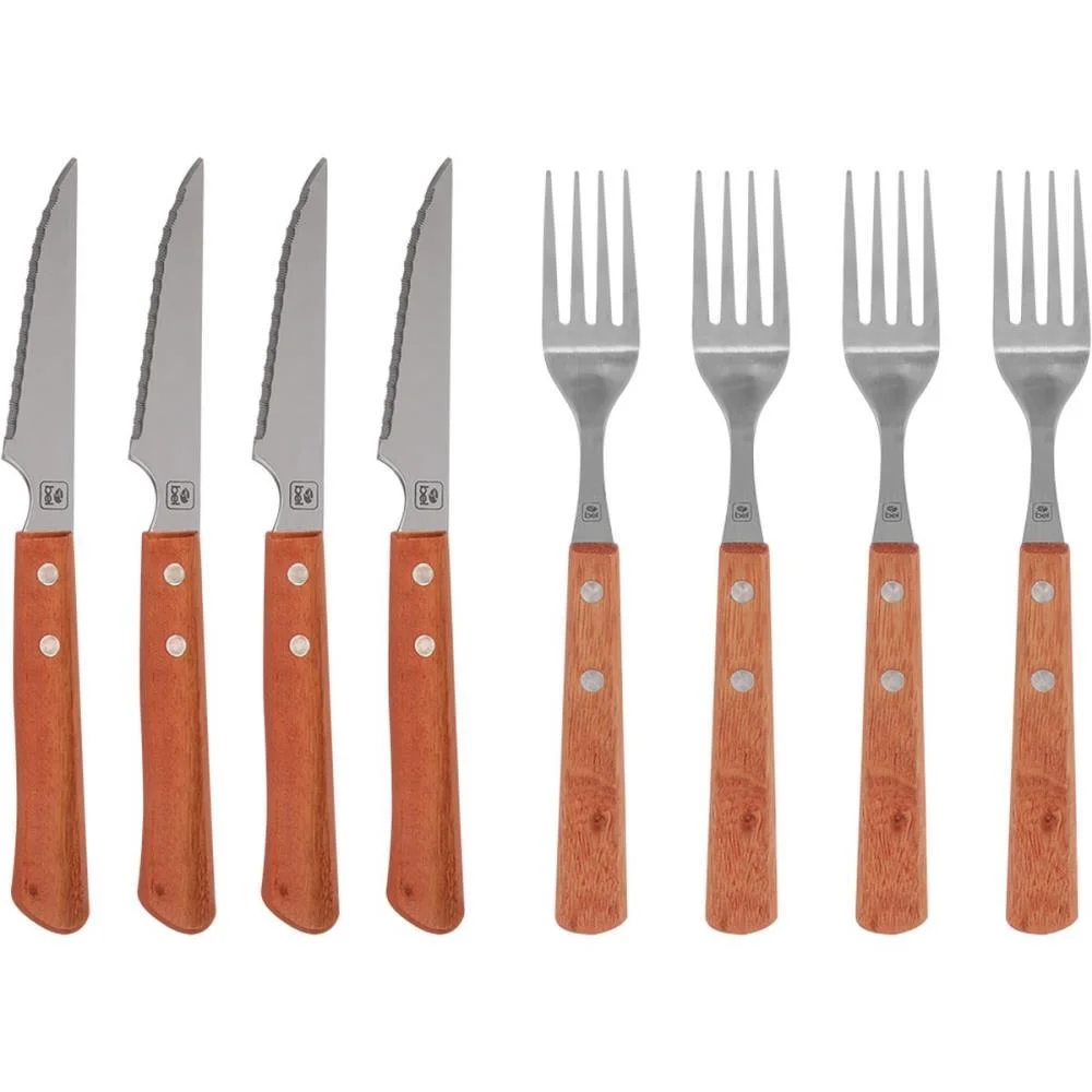 TALHER JOGO INOX CABO DE MADEIRA 8PCS BEL (UNIDADE)