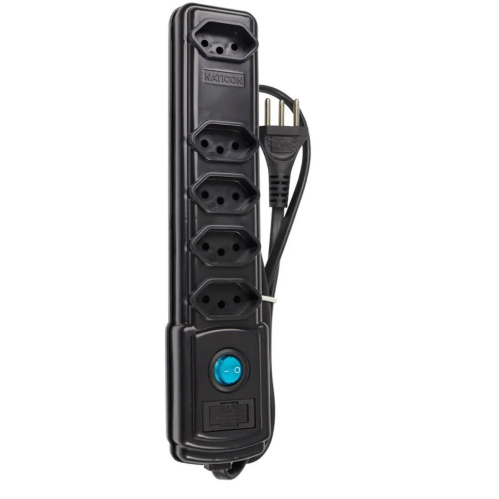 FILTRO DE LINHA 5 TOMADAS 1,0M BIVOLT PRETO BRIGHT (UNIDADE)