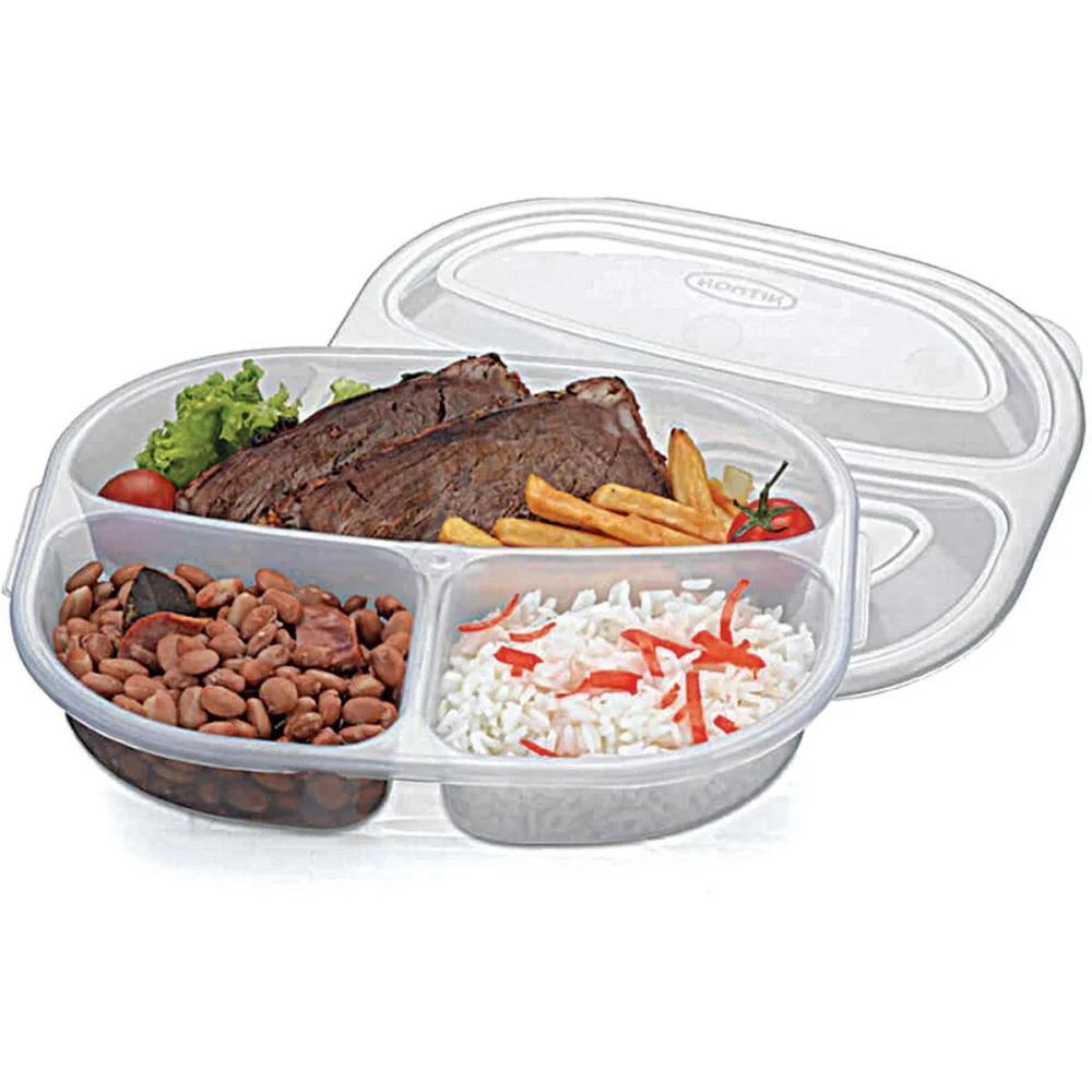 POTE PLASTICO MONACO C/3 DIVISORIAS 1L NITRON (UNIDADE)