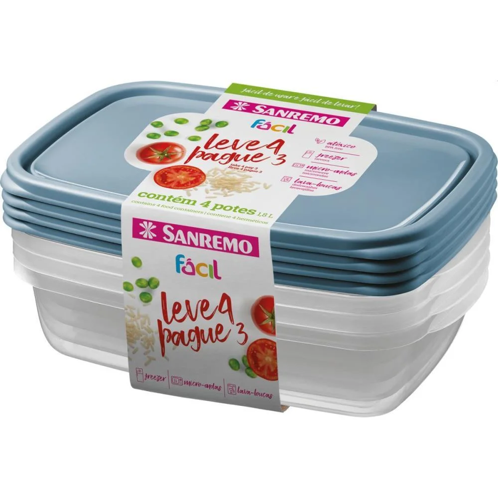 POTE PLASTICO CONJ. L4P3 POTES FACIL 1,8L(S) SANREMO (KIT)