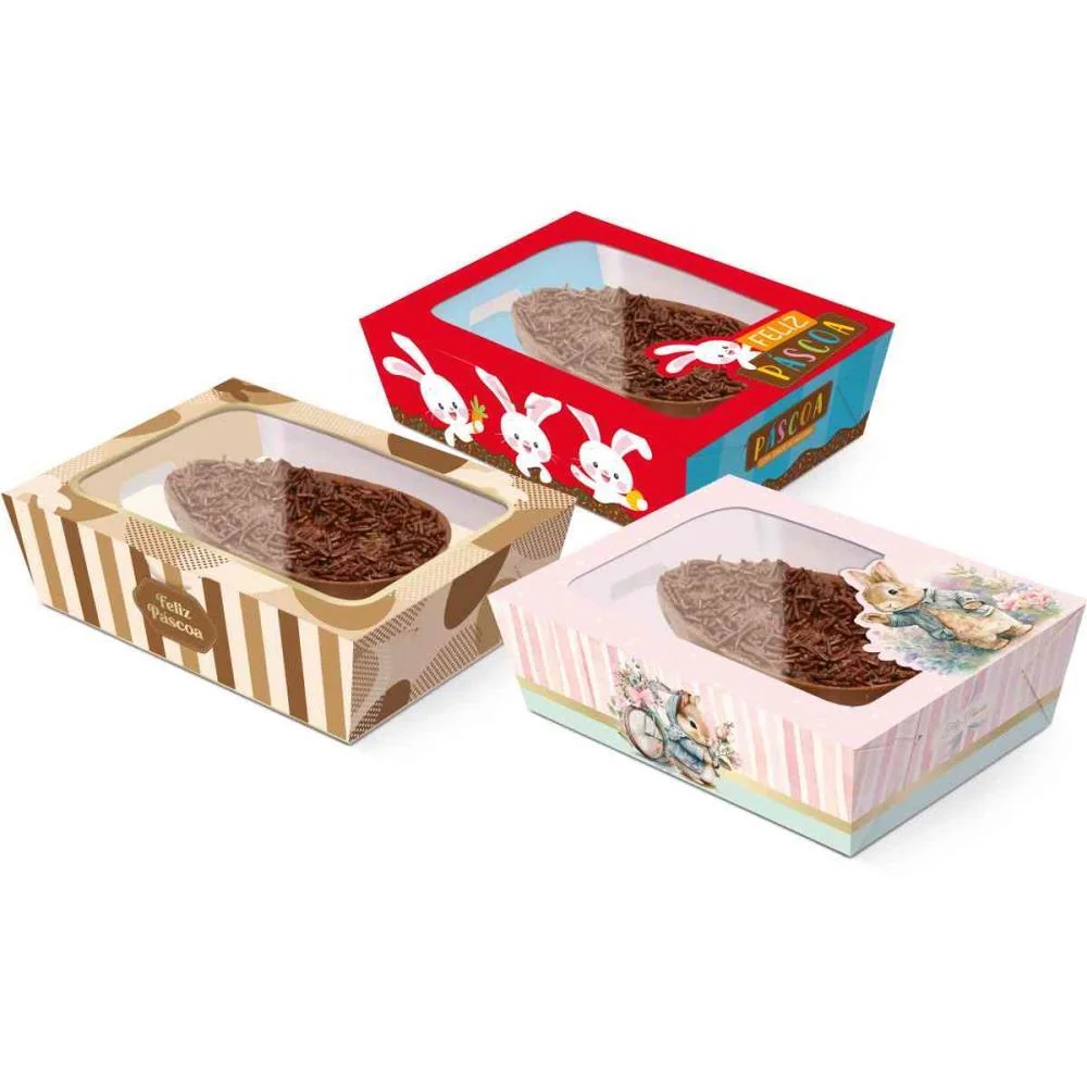 CAIXA P/OVO DE PASCOA CX VISOR P/OVO DE COLHER 350G PACKPEL (PCT.C/06)