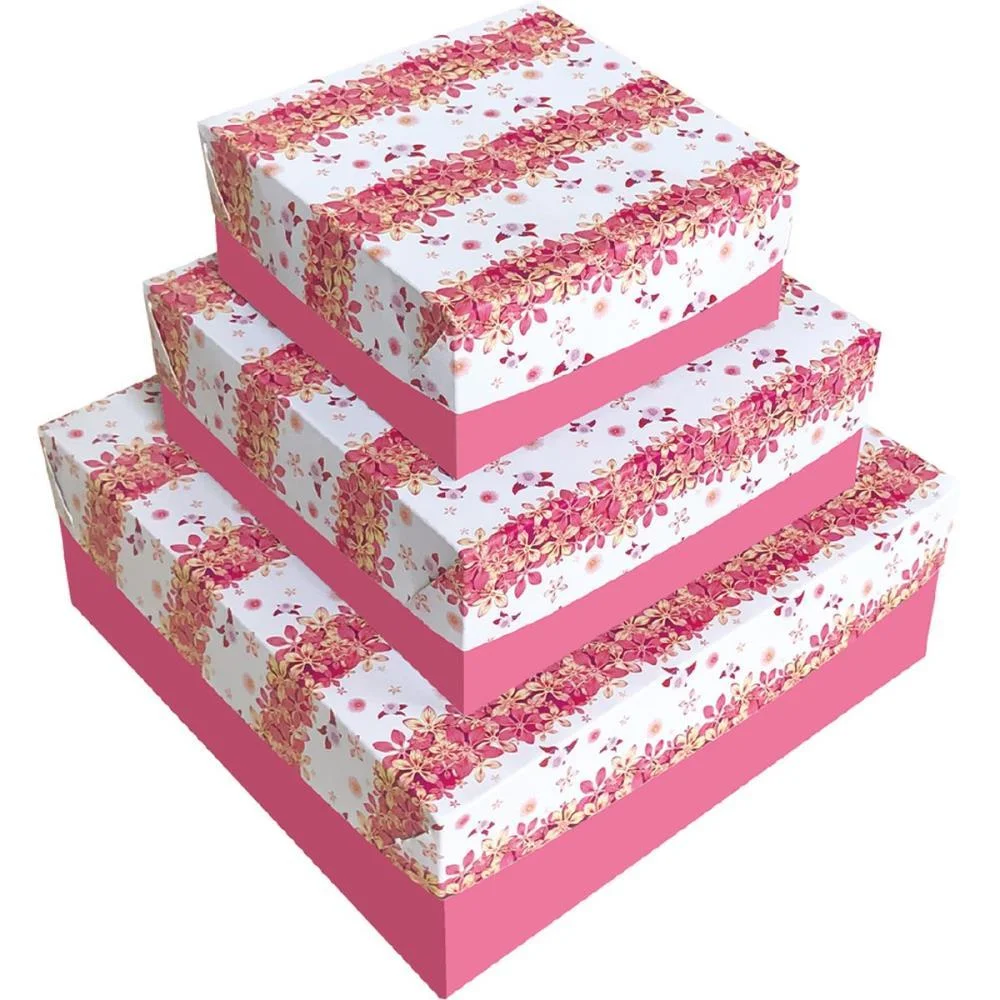 CAIXA PARA PRESENTE COM TAMPA PQ 16X16X7 4MOD. CRISTINA (PCT.C/20)