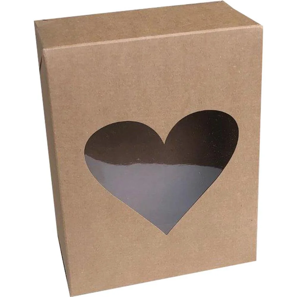 CAIXA PARA PRESENTE COM TAMPA KRAFT GD 35X25,5X7,5 CORACAO CRISTINA (PCT.C/10)