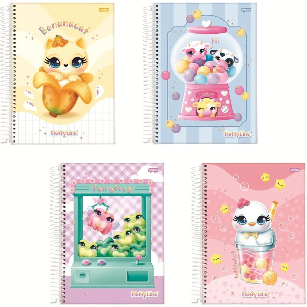 CADERNO 01X1 CAPA DURA FLUFFY 80FLS. JANDAIA (PCT.C/04)