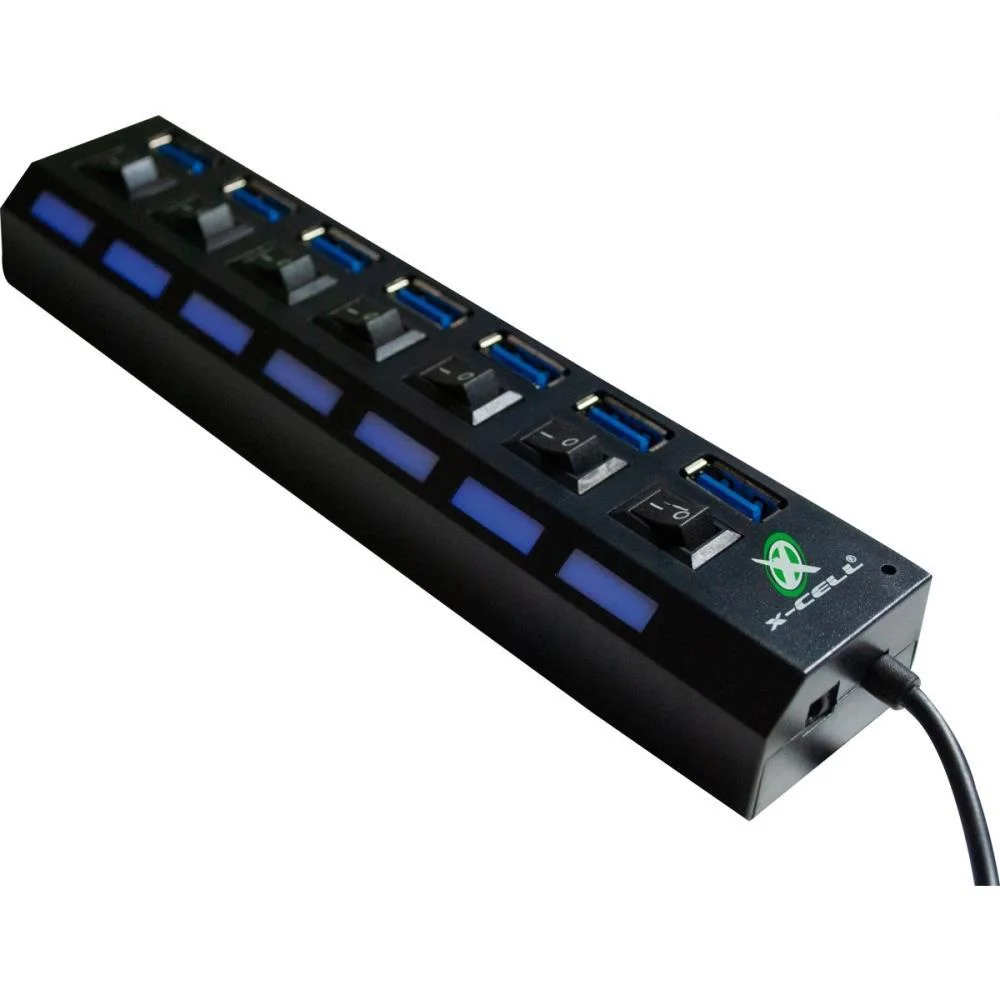 HUB USB 3.0A 7 PORTAS PRETO FLEX (UNIDADE)