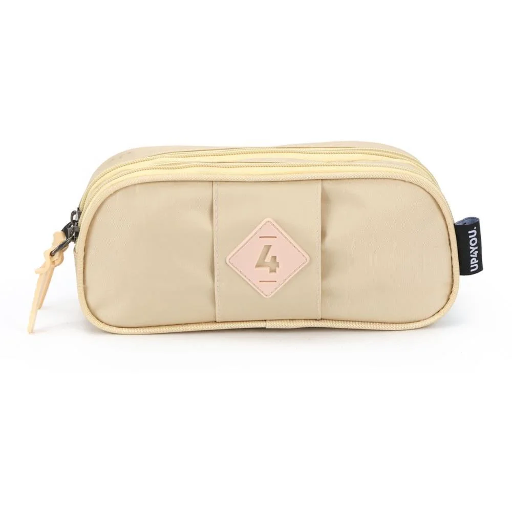 Estojo Duplo Tecido Up4You Bege Luxcel (Unidade)