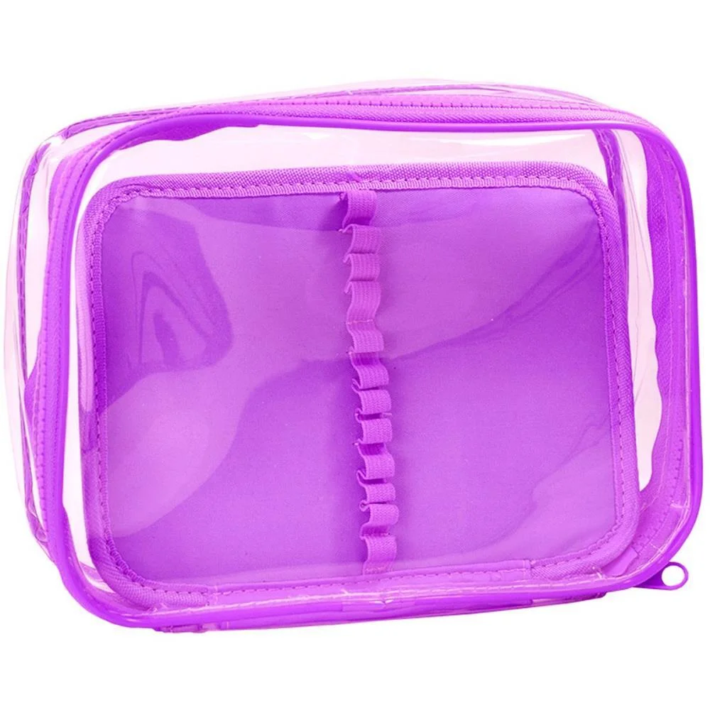 ESTOJO BOX PVC LILAS CRISTAL G C/DIVISORI DAC (UNIDADE)