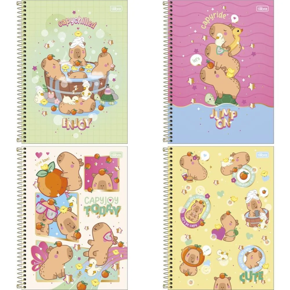 CADERNO 01X1 CAPA DURA CAPIVARA CAPYCLUB 80FLS TILIBRA (PCT.C/04)