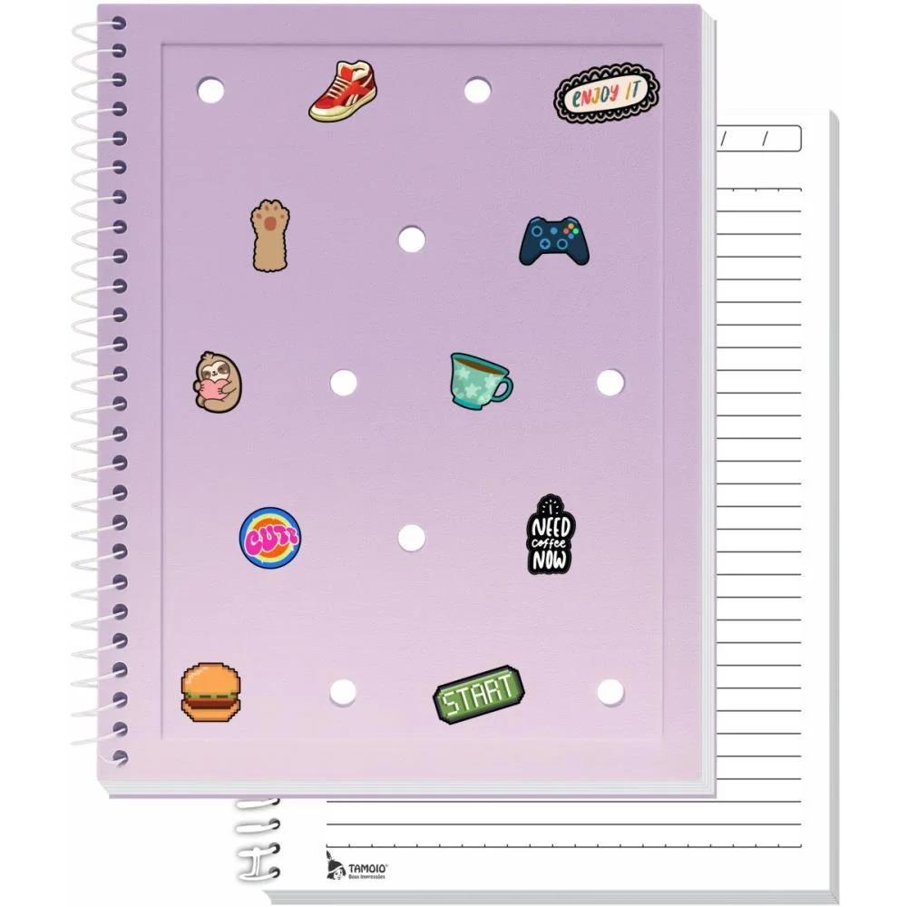 CADERNO 01X1 CAPA DURA CHARMS LILAS 80FLS TAMOIO (UNIDADE)