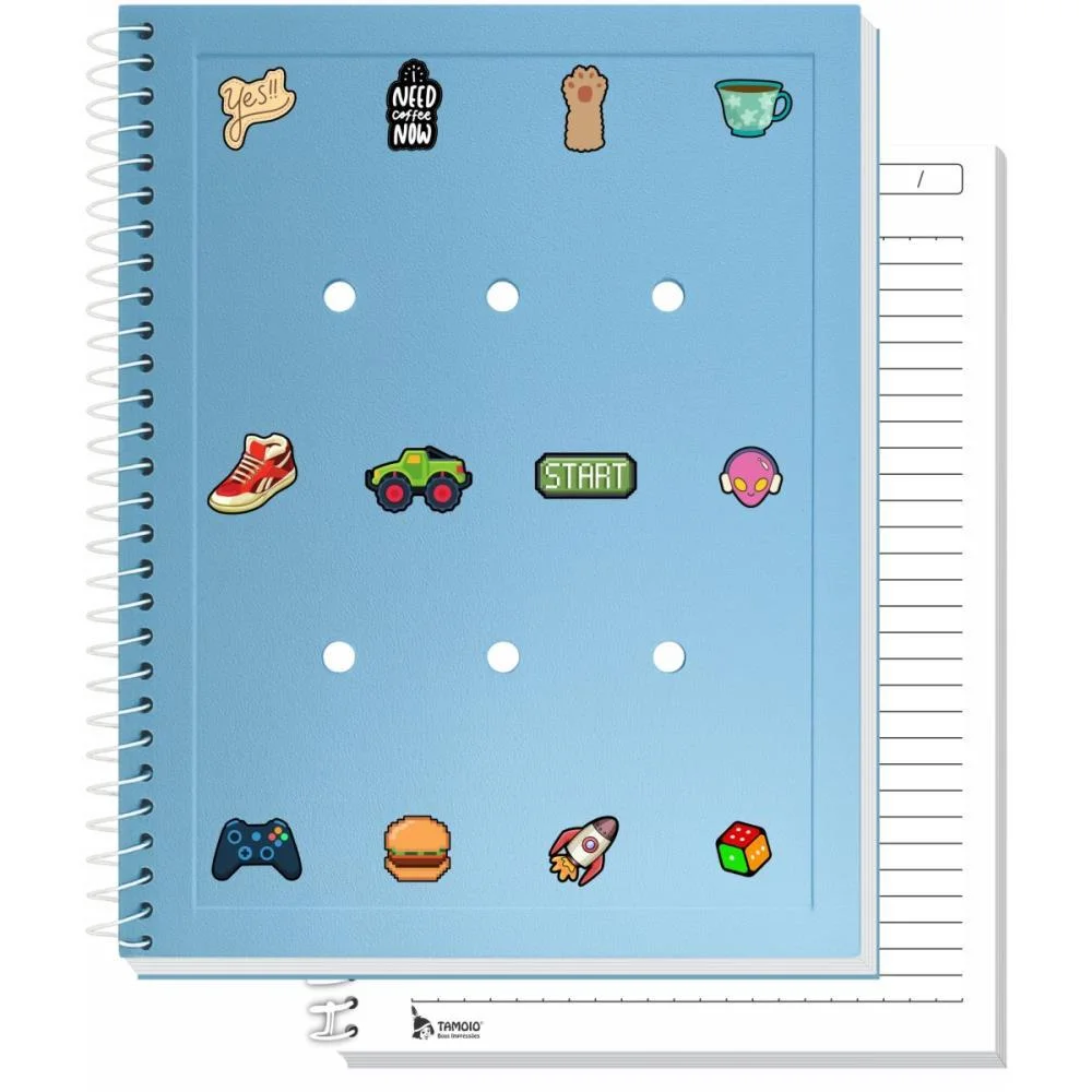 CADERNO 01X1 CAPA DURA CHARMS AZUL 80FLS TAMOIO (UNIDADE)