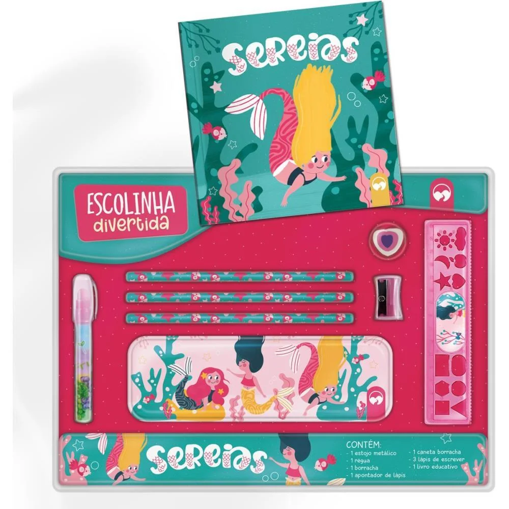LIVRO DE ATIVIDADES KIT ESCOLINHA SEREIAS C/ESTOJO VALE DAS LETRAS (UNIDADE)