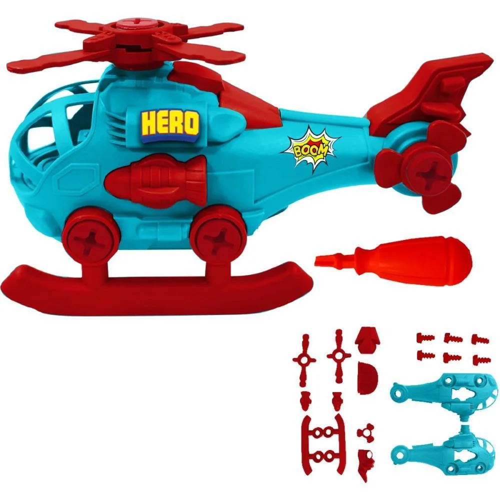 Brinquedo Para Montar Helicoptero Monta E Desmonta Homeplay (Unidade)