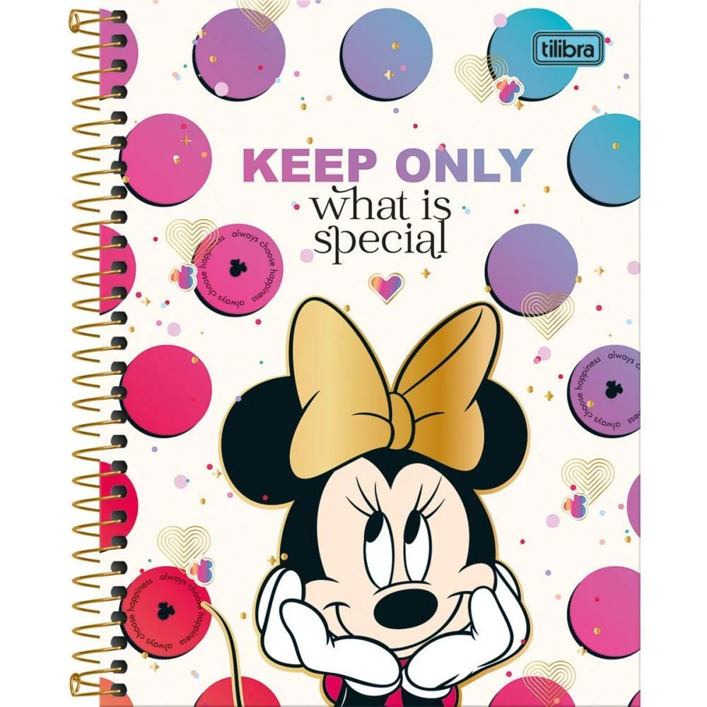 CADERNO 01X1 CP.DURA COLEGIAL MINNIE 80FLS TILIBRA (PCT.C/04)