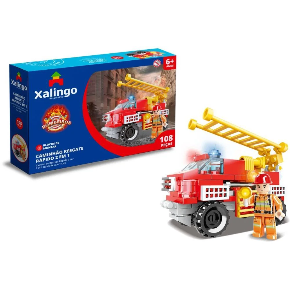 Brinquedo Para Montar Bombeiro Resgate 108 Pecas Xalingo (Unidade)