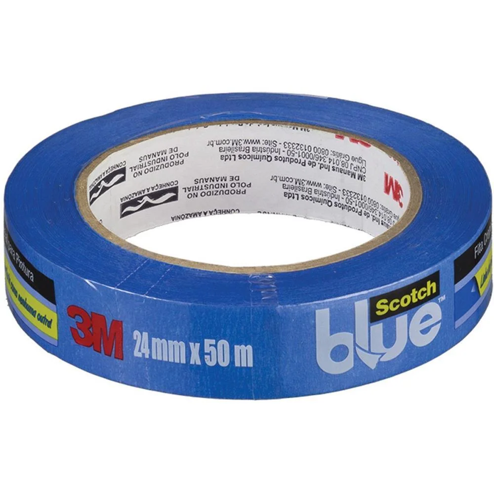 FITA CREPE BLUE TAPE 2090 24MMX50MTS. 3M (UNIDADE)