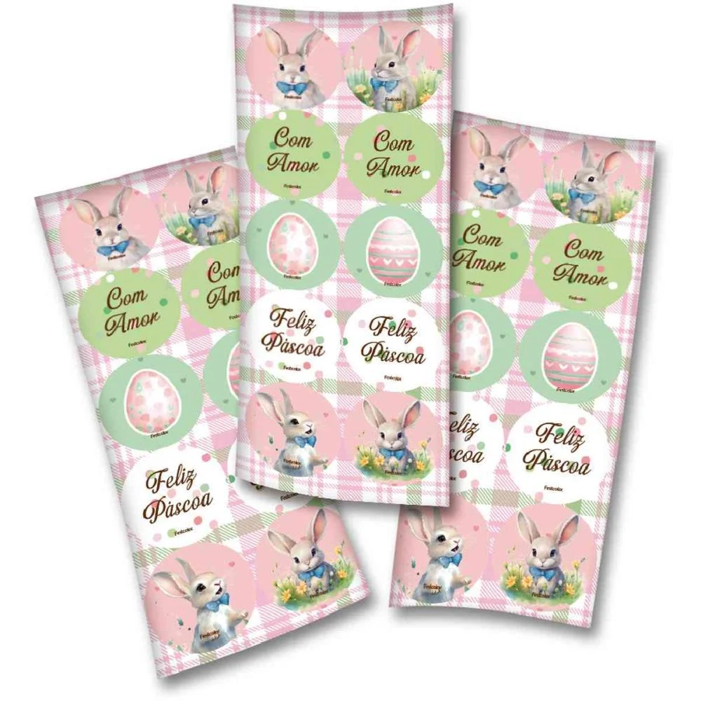 ADESIVOS DECORADOS PASCOA RABBIT FESTCOLOR (PCT.C/30)