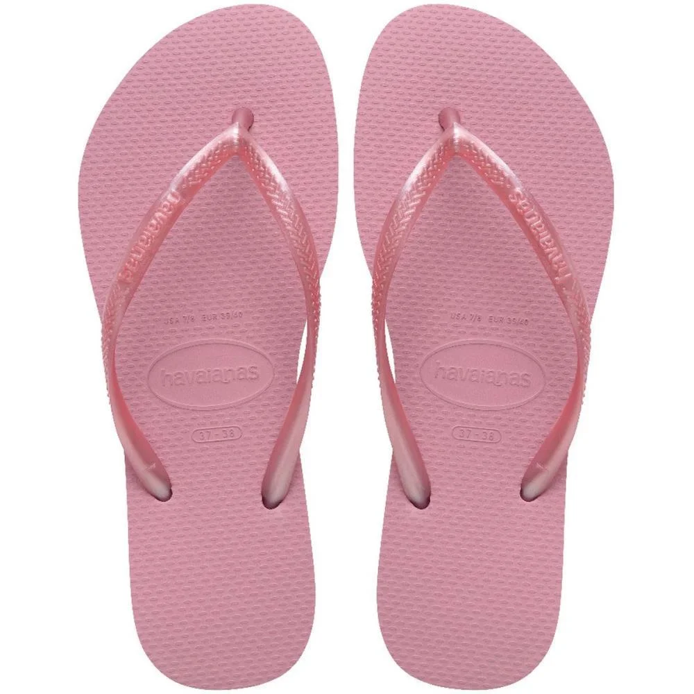 Chinelo Havaianas Feminino Slim 39/0 Rosa Chiffon Havaianas (Par)