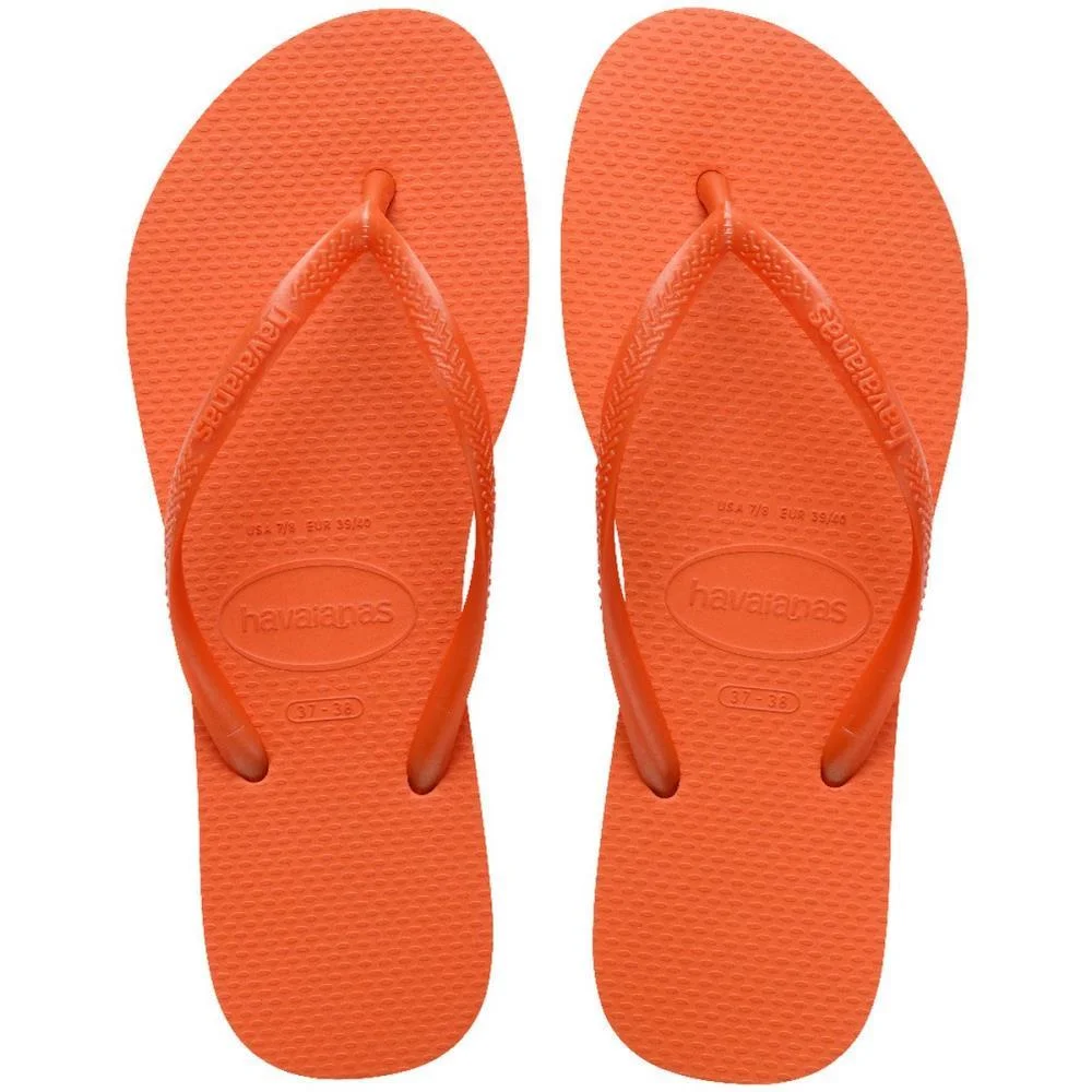 Chinelo Havaianas Feminino Slim 37/8 Laranja Sunset Havaianas (Par)