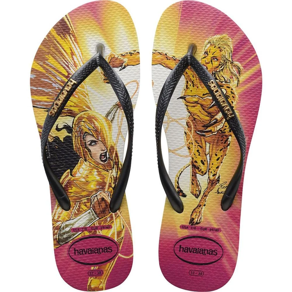 Chinelo Havaianas Licenciado Slim Heroinas 35/6 Bege Palha Havaianas (Par)
