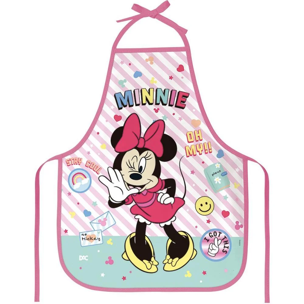 Avental Escolar Decorado Minnie Kids Pvc 390X490Mm Dac (Unidade)