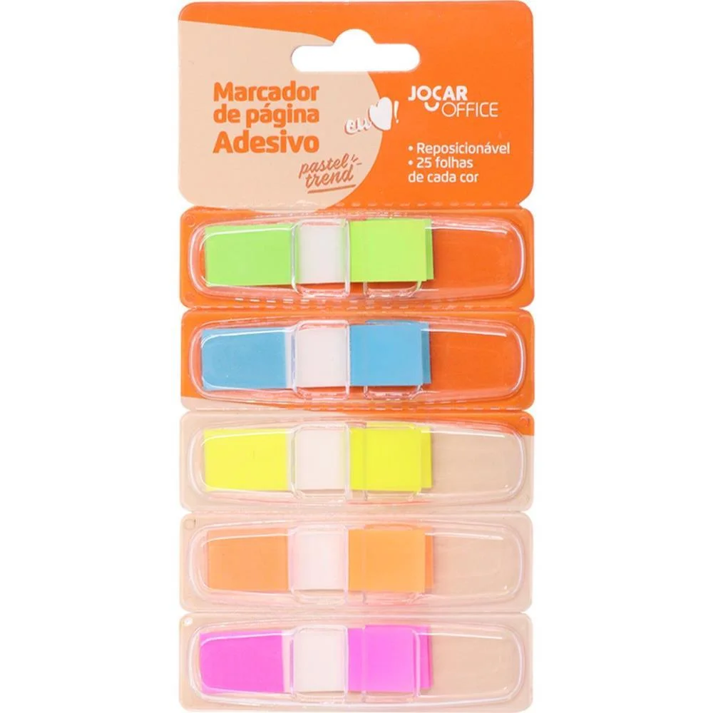 Bloco Marcador Pagina Adesivo Index Film 44X12Mm 5Cores 25Fl Leonora (Unidade)