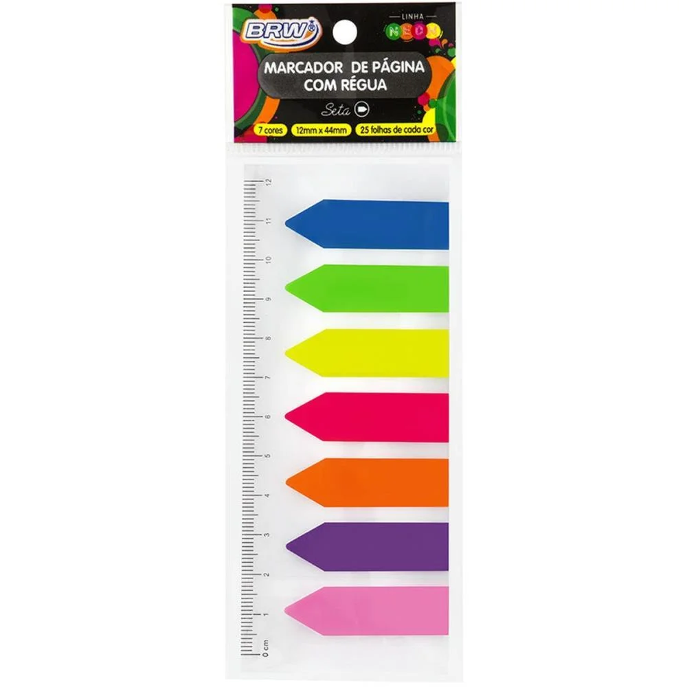 Bloco Marcador Pagina Adesivo Smart Notes Flecha C/Regua 25F Brw (Blister)