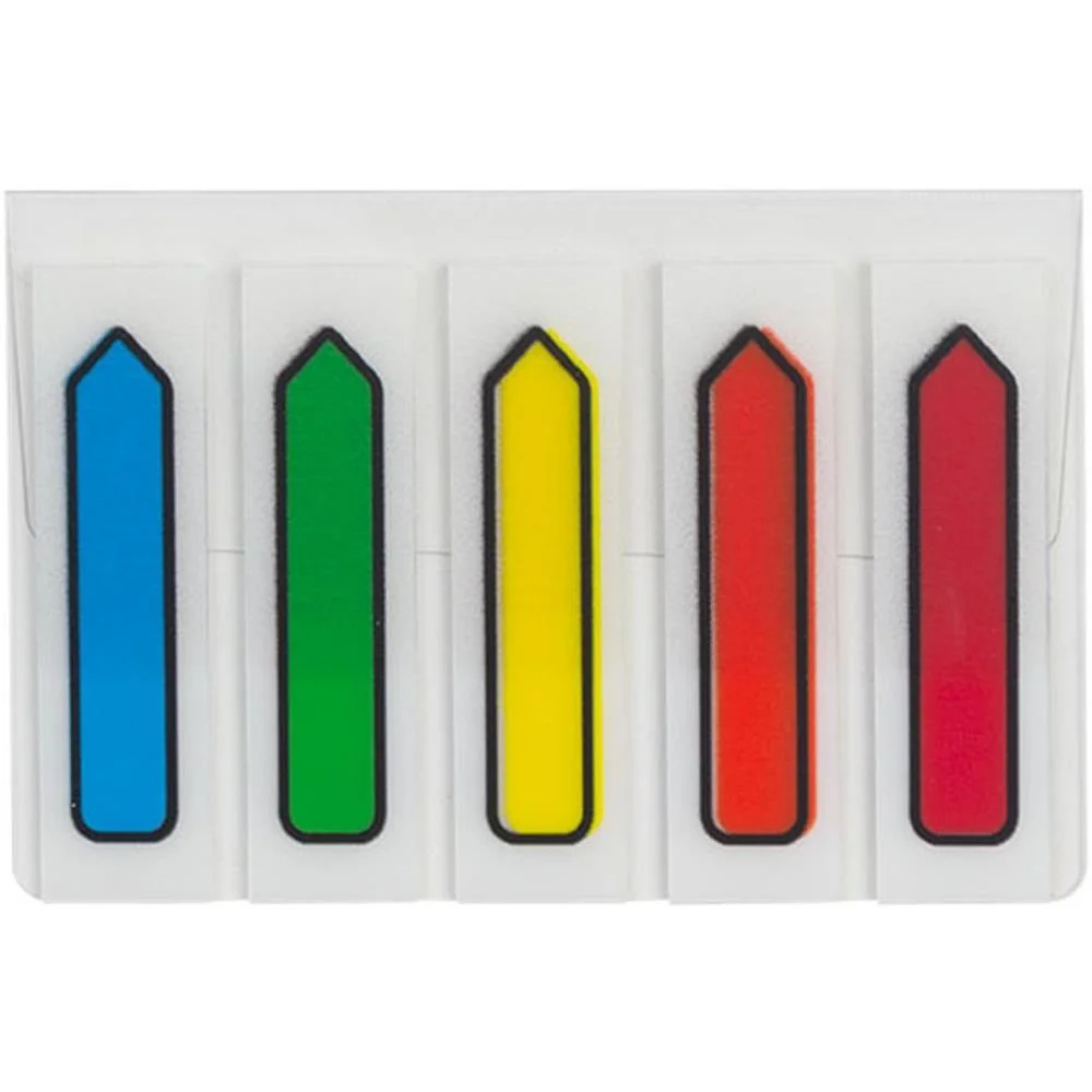 Bloco Marcador Pagina Adesivo 45X12Mm Neon Seta 5 Cores 100F Maxprint (Unidade)