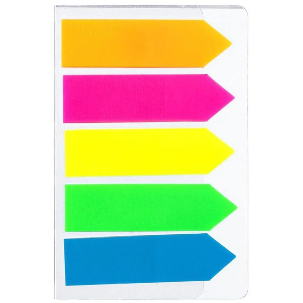 Bloco Marcador Pagina Adesivo Film Plast. Seta 5 Cores 20Fls Deli (Blister)