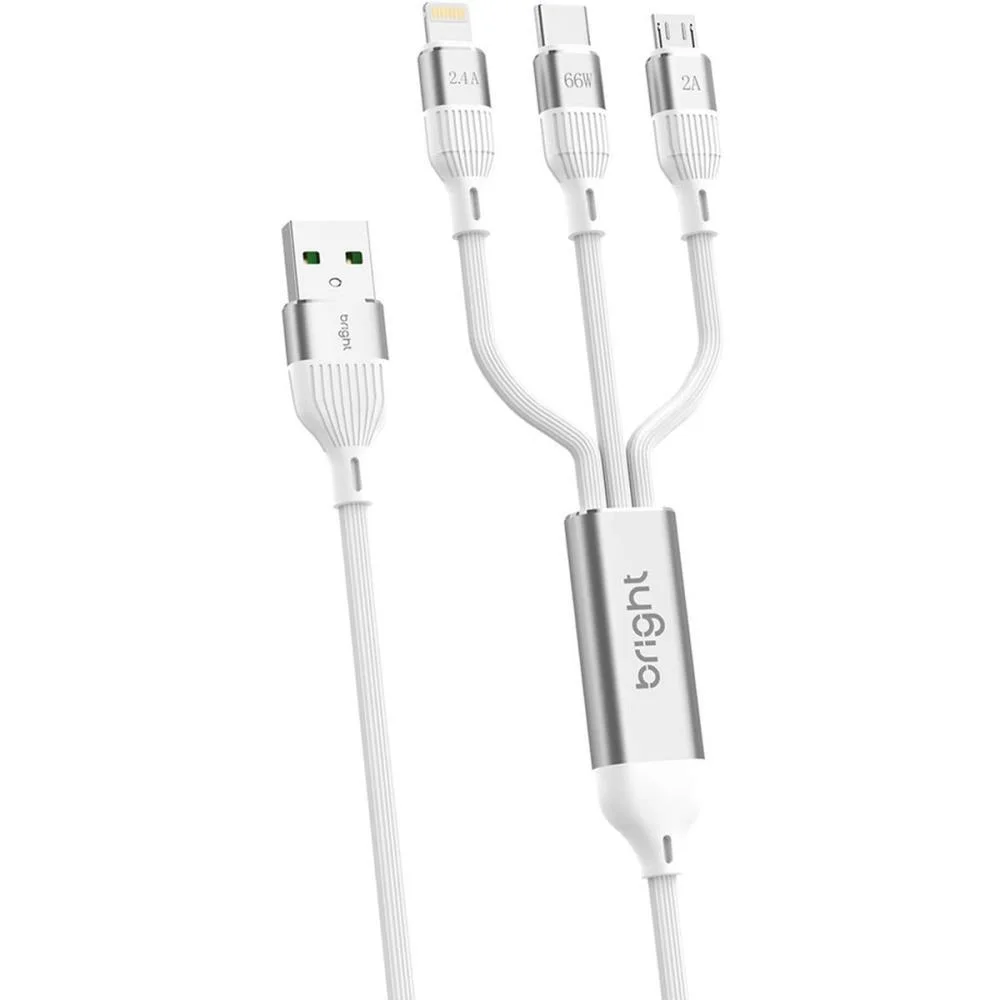 Cabo Usb Lightning Tipo-C 3 Em 1 Bright (Unidade)