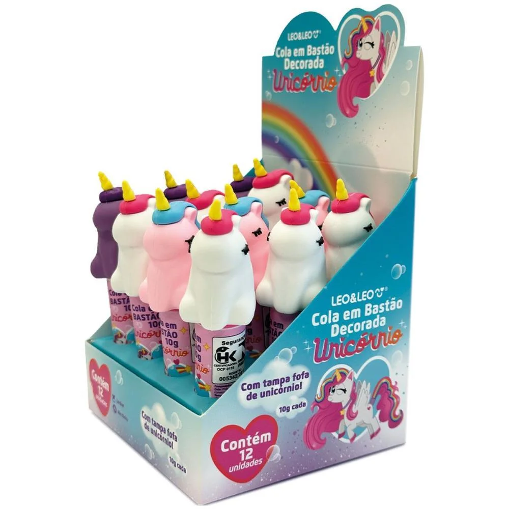 Cola Em Bastao Unicornio 3D 10G. 3 Modelos Leonora (Dp.c/12)