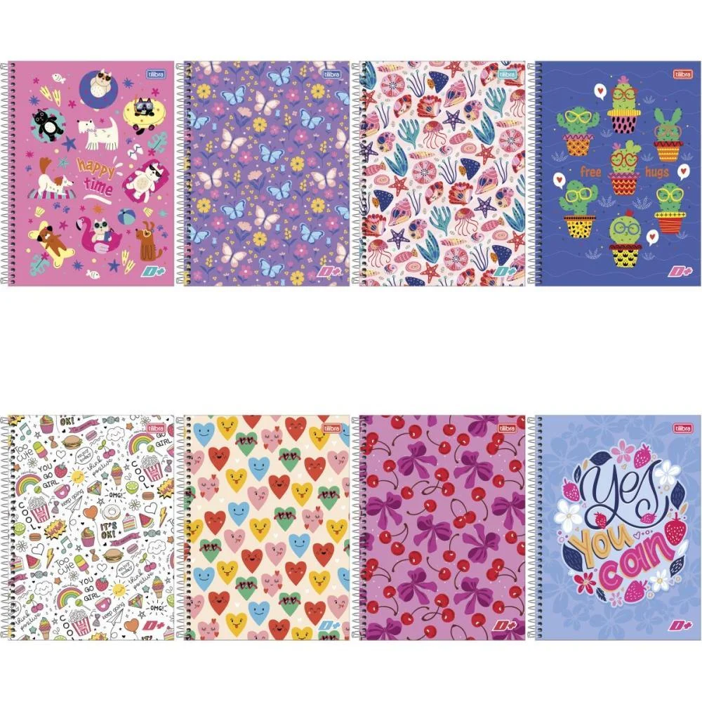 CADERNO 10X1 CAPA DURA D+ FEMININO 200 FOLHAS TILIBRA (PCT.C/04)