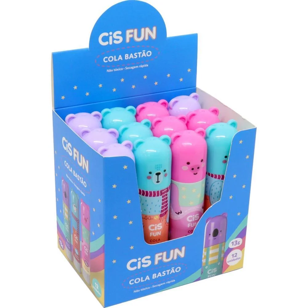 Cola Em Bastao Cis Fun 13G 3 Cores Sertic (Cx.c/12)