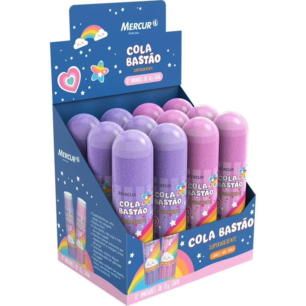 Cola Em Bastao Cores Magicas 15G Mercur (Cx.c/12)