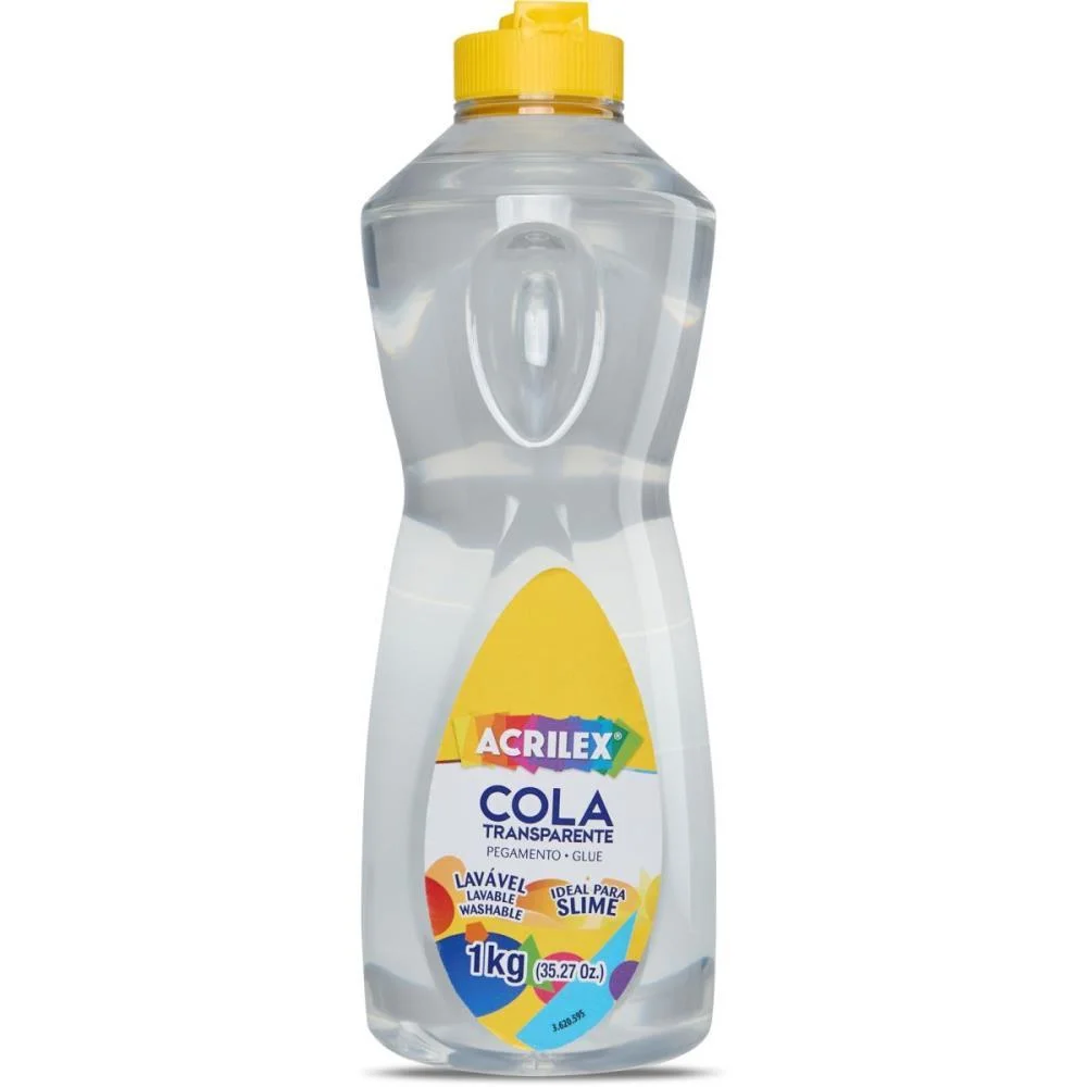 Cola Escolar Transparente 1Kg. Acrilex (Pct.c/03)