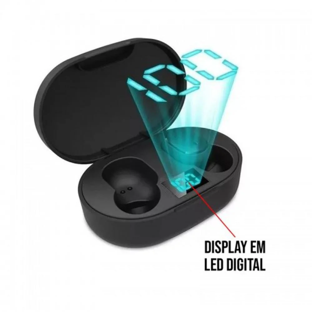 Fone De Ouvido Bluetooth 5.3Air Dots C/Carreg.dig Branc Flex (Unidade)