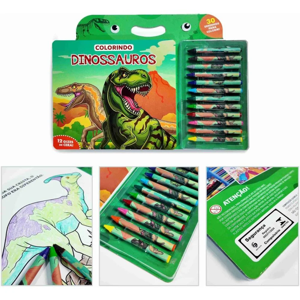 Maleta Para Pintura Colorindo Dinossauros C/Giz Magic Kids (Unidade)