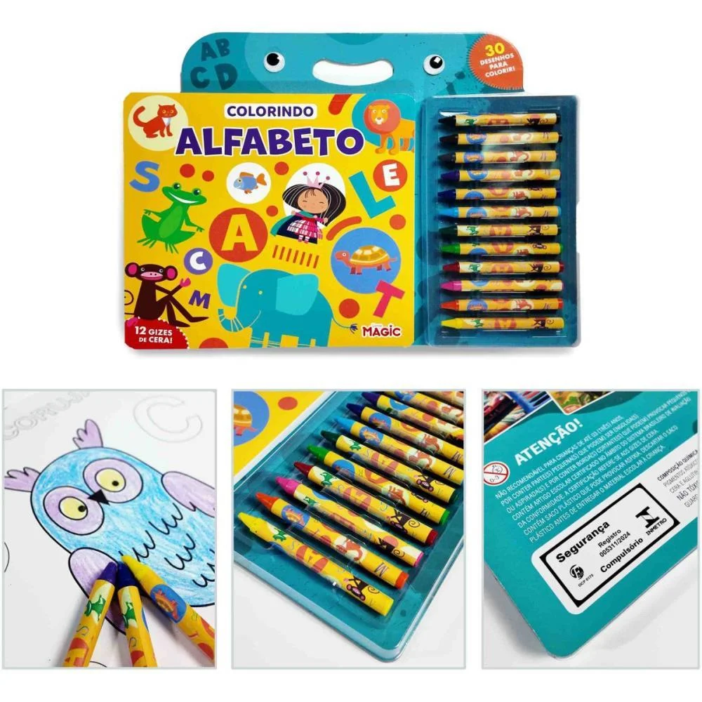 Maleta Para Pintura Colorindo O Alfabeto C/Giz 30P Magic Kids (Unidade)