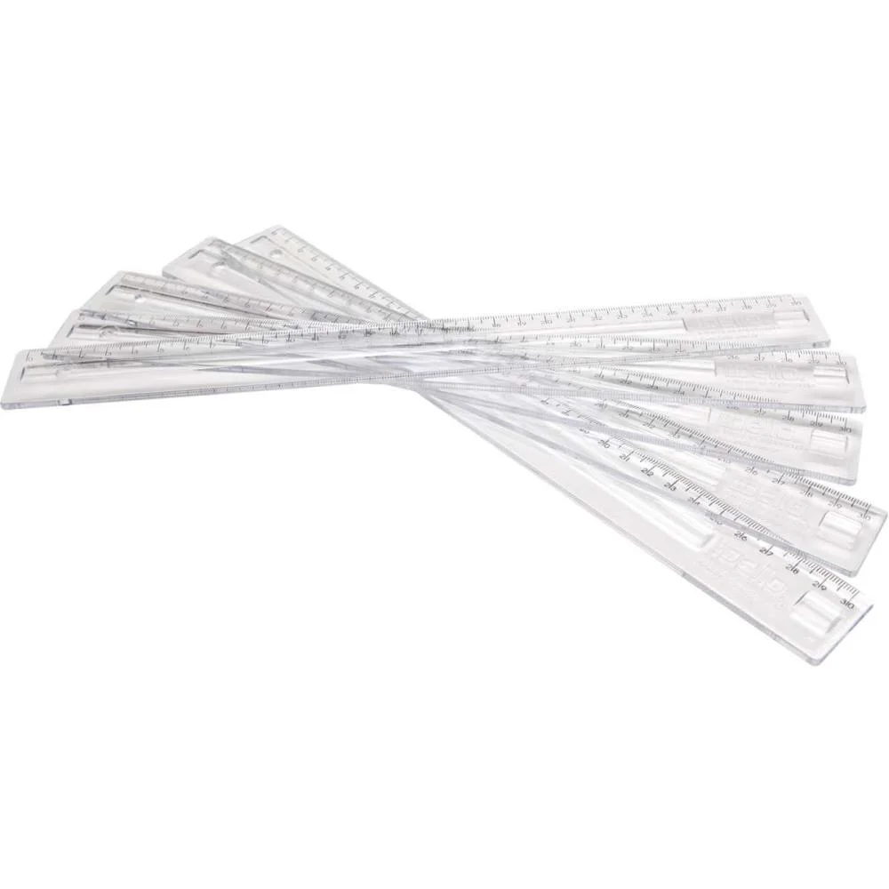 Regua De Poliestireno Transparente 30Cm. Dello (Cx.c/24)