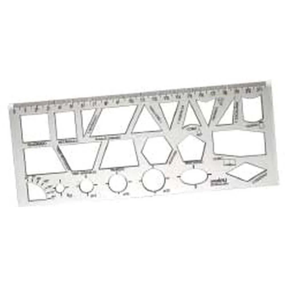 Regua Plástica Geometrica Escolar Cr 22Cm Maxcril 10 Unidades