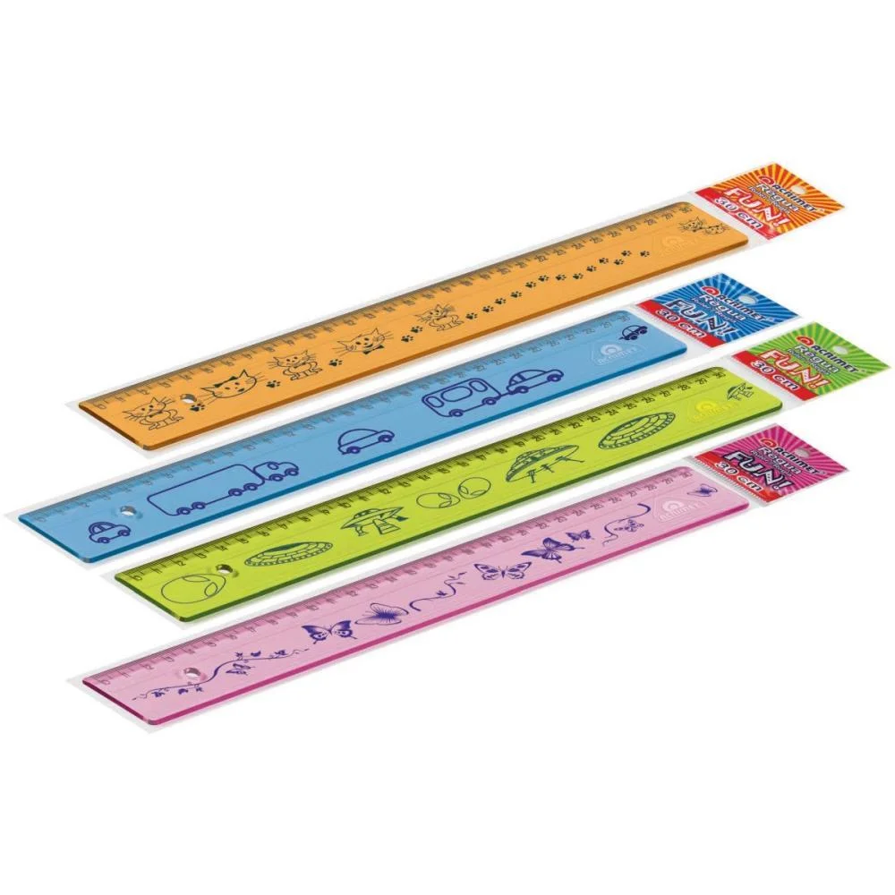 Regua De Poliestireno 30Cm Decoradas Cores Sortidas Acrimet (Cx.c/24)