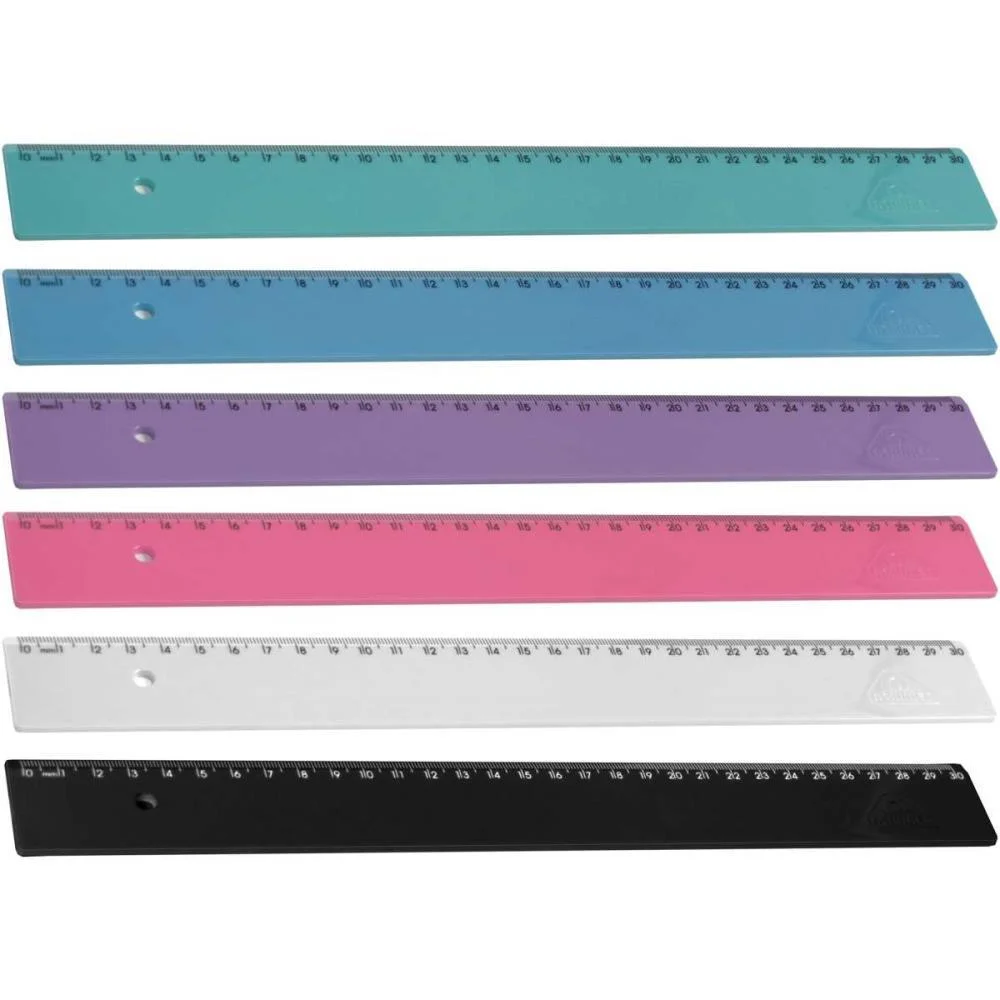 Regua De Poliestireno Colorida Pastel Sortida 30Cm Acrimet (Cx.c/06)