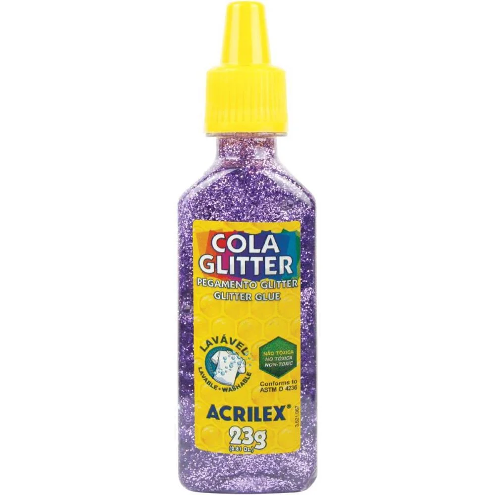 Cola Com Glitter Tubo 23G. Lilas Acrilex (Duzia)